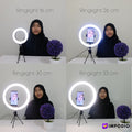 IMPODIO Ringlight diameter 26 CM 3 warna dimmable - detail produk