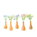 IMPODIO Paket Vas Bunga kayu + artificial baby breath flowers vase - close up