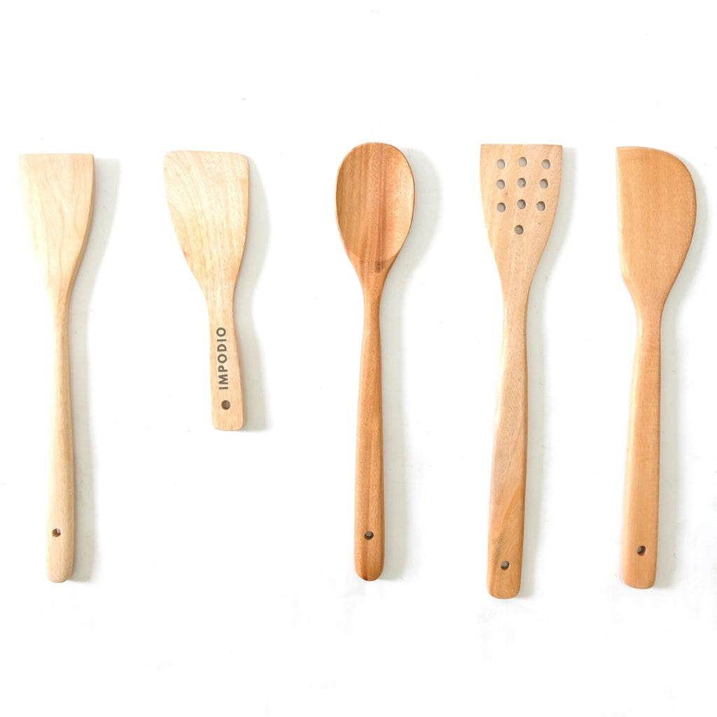 IMPODIO Spatula / Sutil / Centong masak kayu mahoni bagus panjang kuat