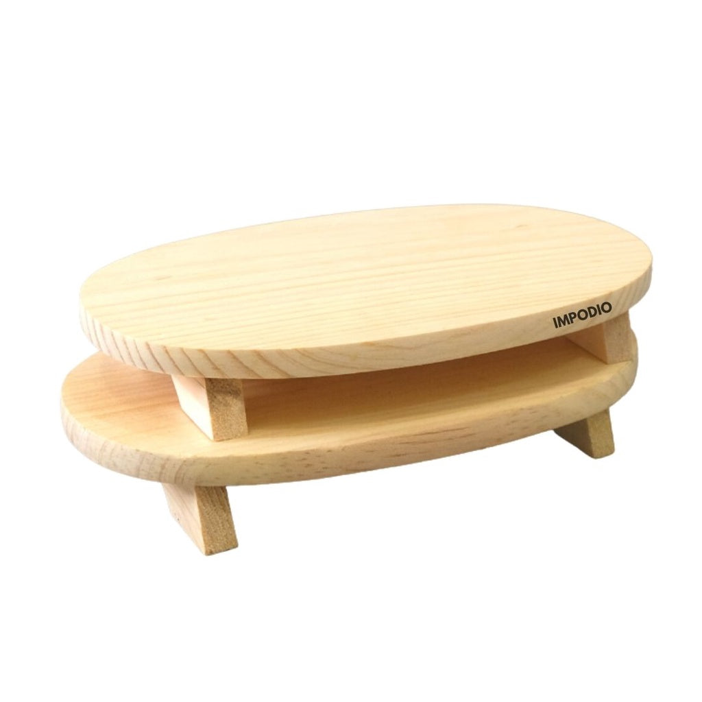 IMPODIO Talenan Kayu Pinus OVAL ukuran 21x15cm props aksesoris photography