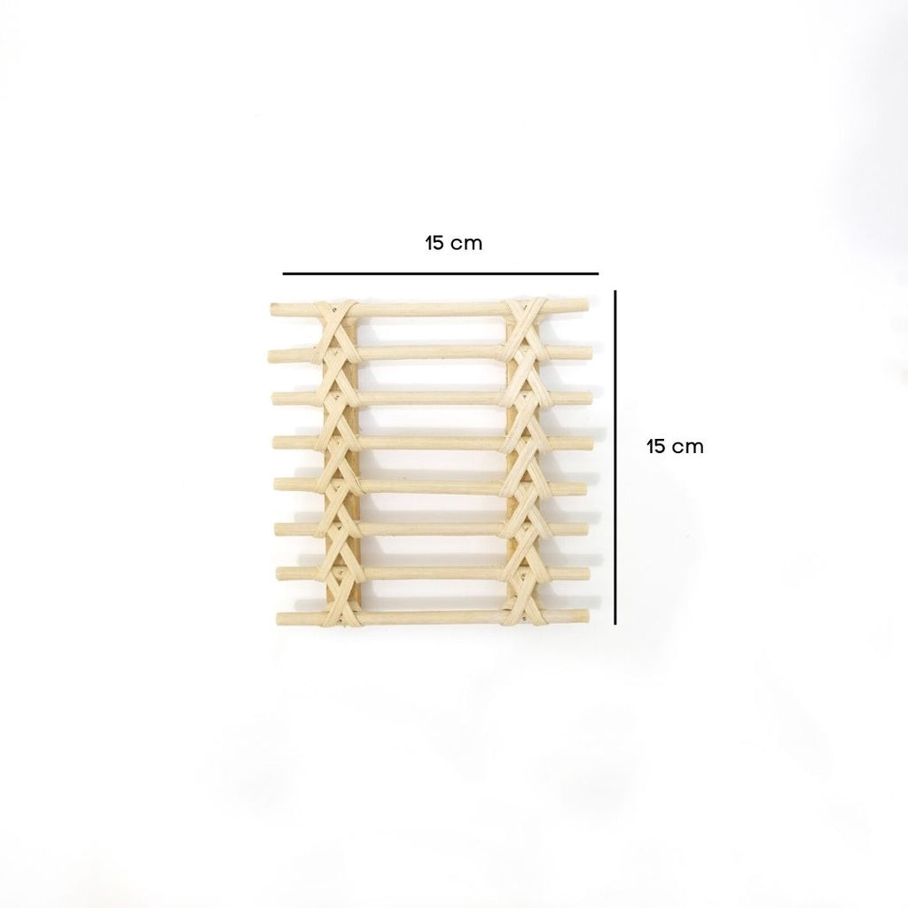 IMPODIO Coaster anyaman bambu / properti photo tatakan fotografi