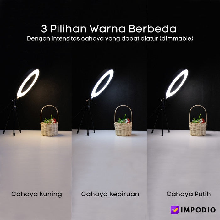 Impodio Ring Light 16cm Selfie Vlogger Livestreamer FREE Tripod Lipat