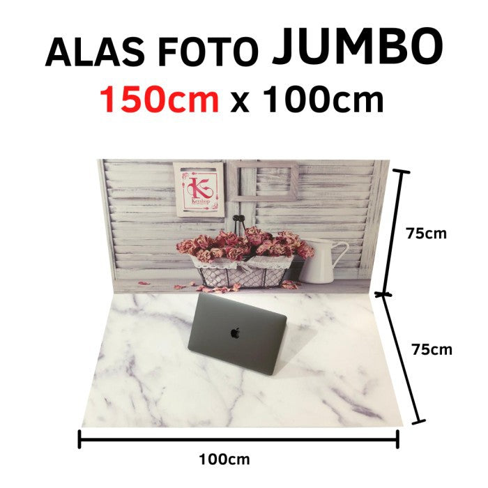 IMPODIO Alasfoto jumbo / Background foto Uk. 150cm x100cm terlipat motif bebas pilih