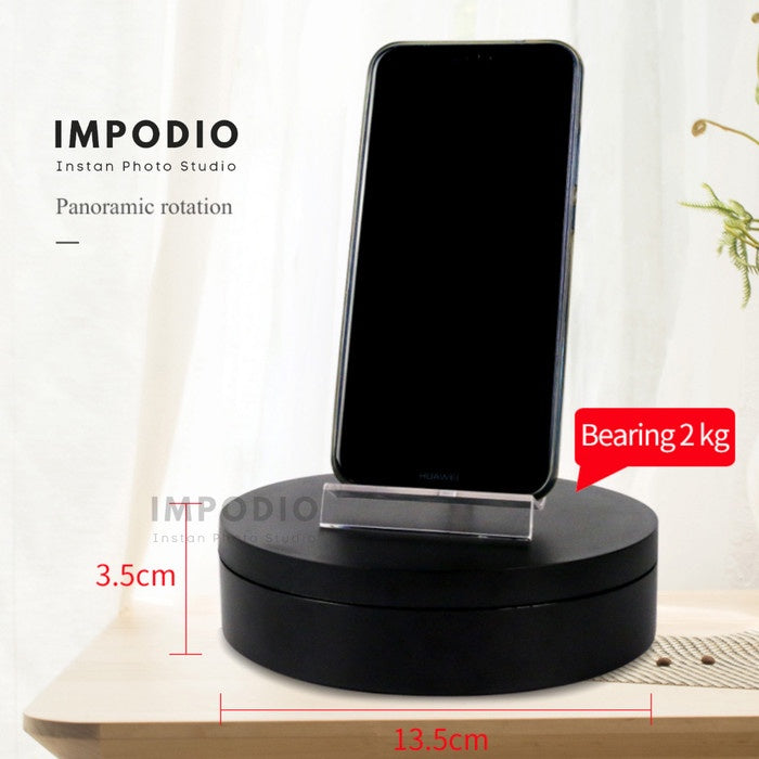 IMPODIO 360 turntable untuk photo product 360 derajat diameter 13.5cm - detail produk