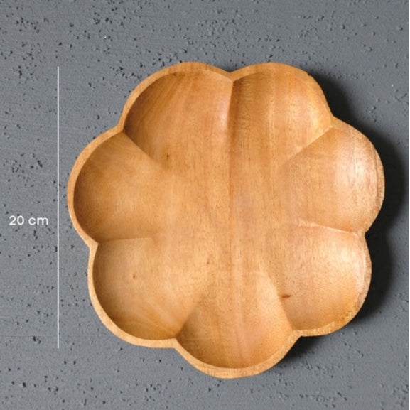 IMPODIO Piring kayu bentuk bunga / flower / kayu solid