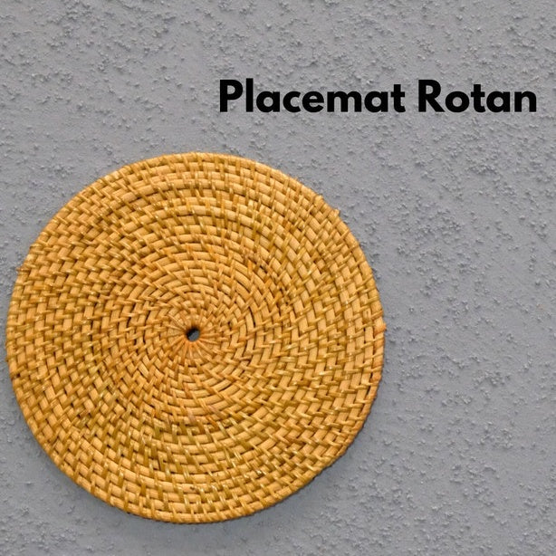Placemat Rotan / Anyaman rotan diameter 20cm / anti panas meja