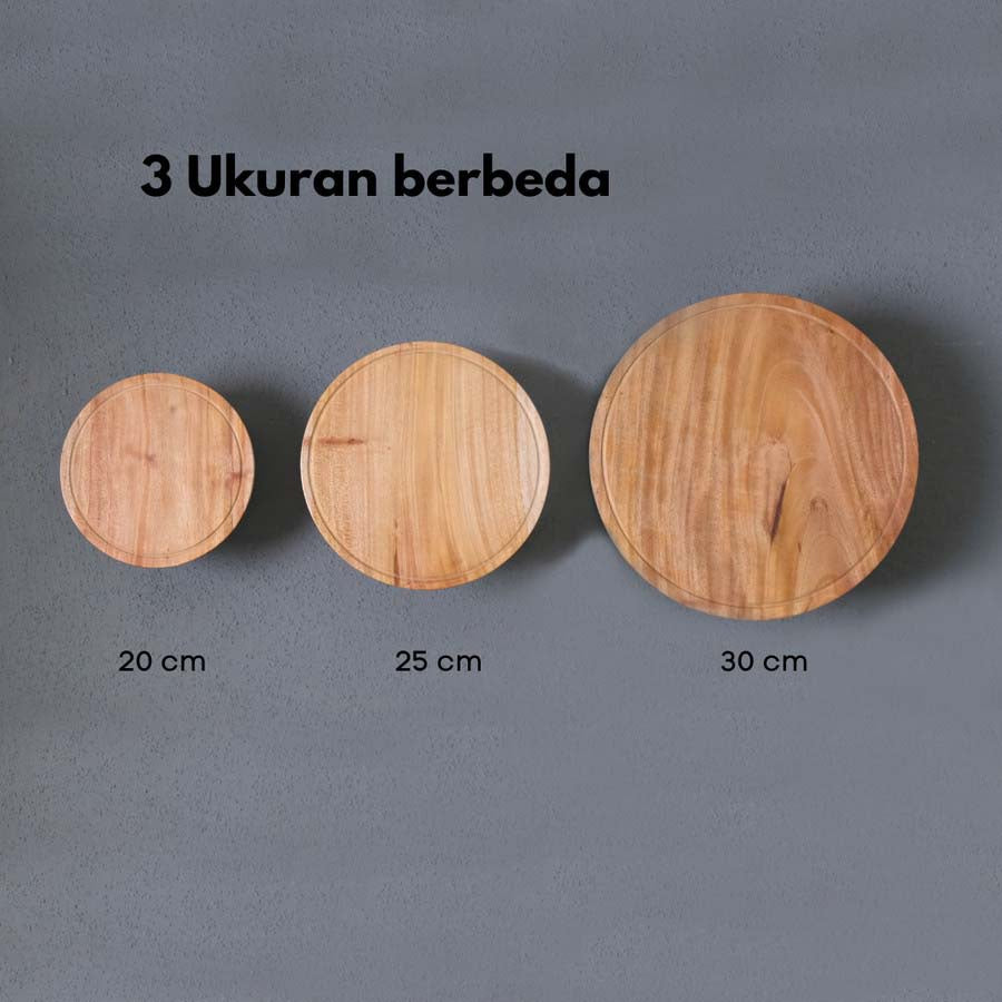 IMPODIO Wood stand premium Diameter 20cm - 30cm / Round table Kue /cake showcase