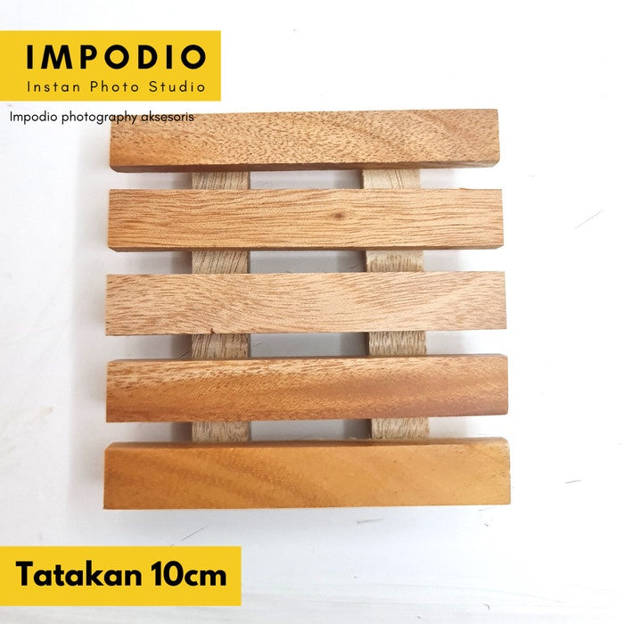 Tatakan Gelas Kotak Mahoni 10x10 cm - Aksesoris Photography
