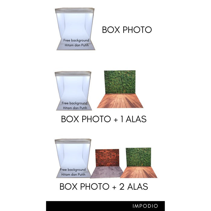 Mini Studio ukuran A3 untuk photo product dapet alasfoto juga