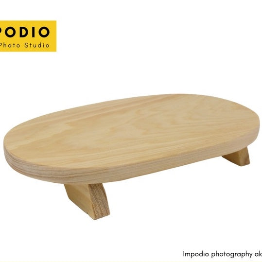 IMPODIO Talenan Kayu Pinus OVAL ukuran 21x15cm props aksesoris photography