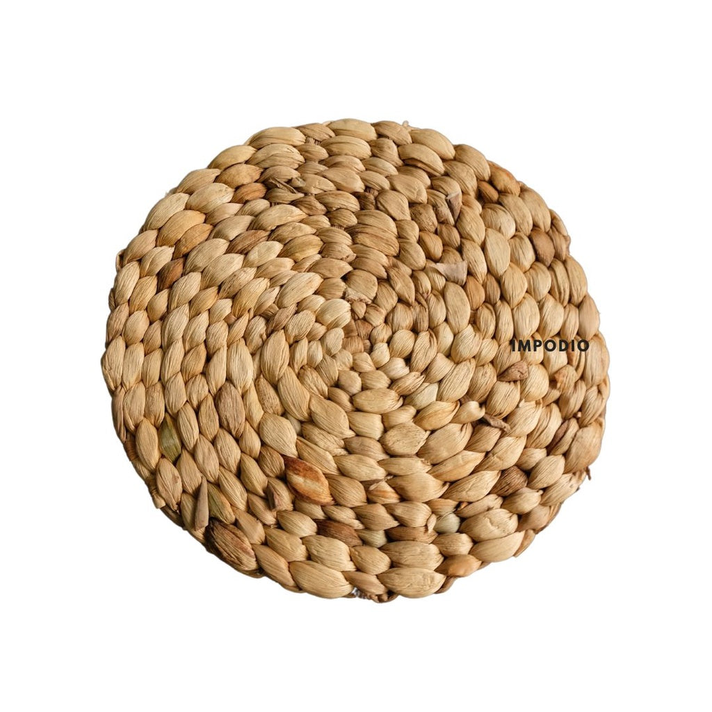 IMPODIO Anyaman eceng gondok besar Diameter 20cm placemat / pelindung panas