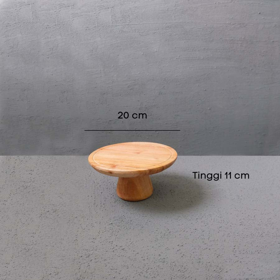 IMPODIO Wood stand premium Diameter 20cm - 30cm / Round table Kue /cake showcase