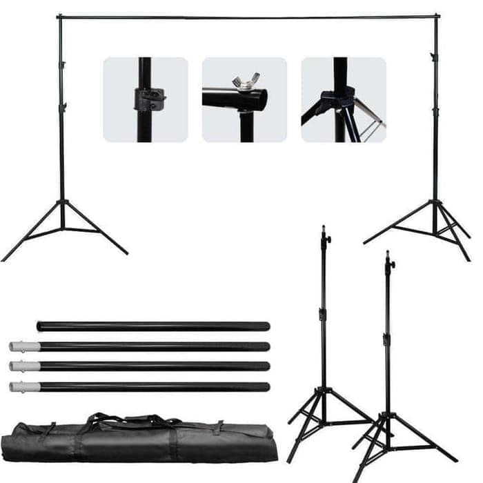 Bracket Stand untuk Foto Studio 3m - Black