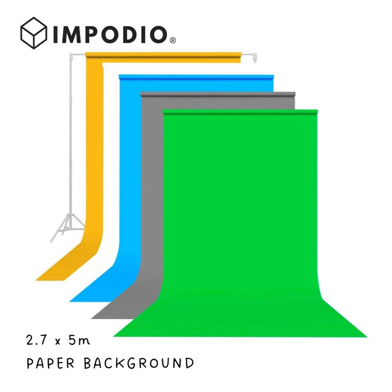 IMPODIO Paper background untuk studio seamless warna solid 2.7x5m