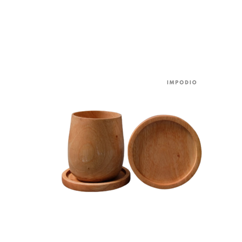 IMPODIO Koleksi coaster / tatakan gelas Kayu asli 3 varian