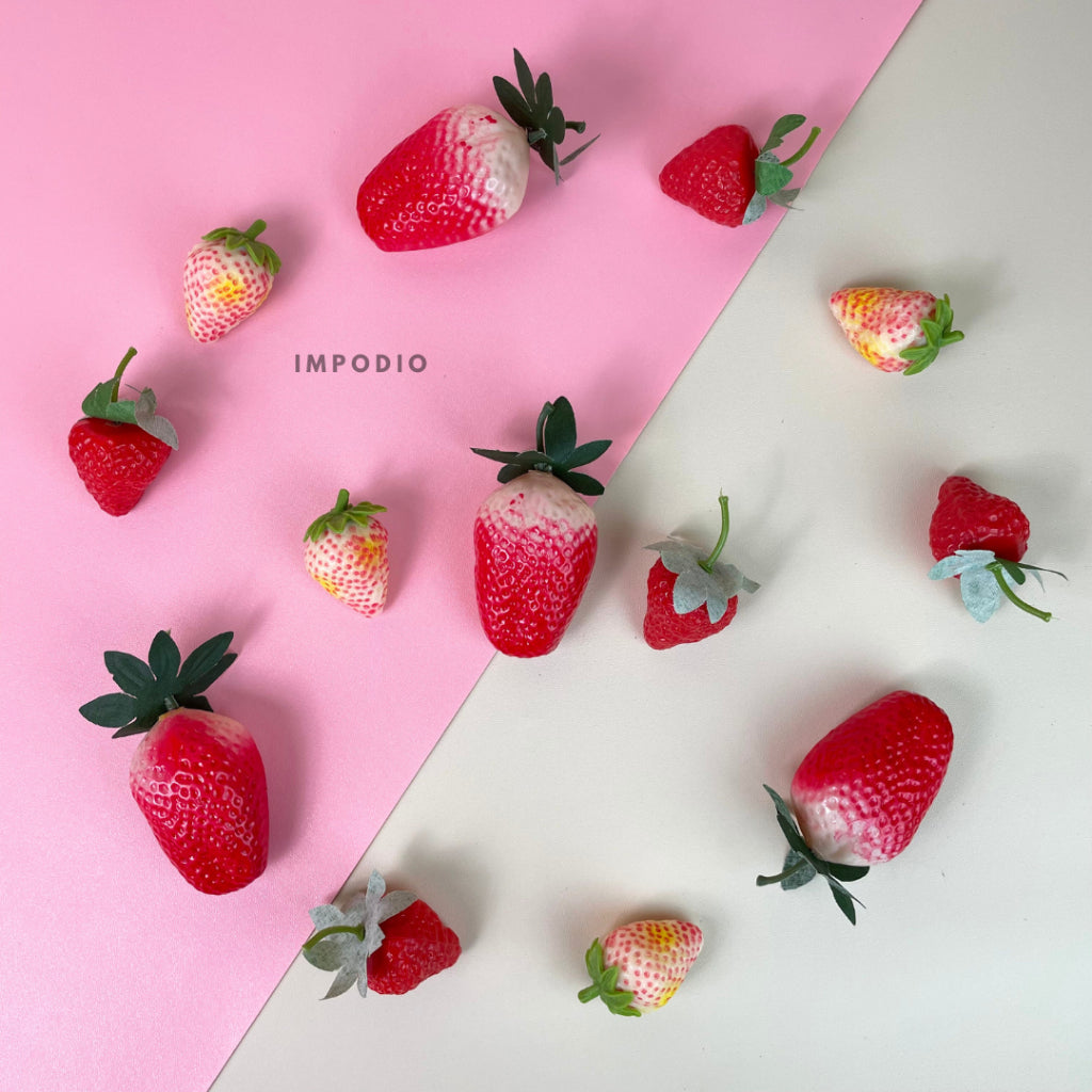 IMPODIO Mini strawberry palsu / buah plastik untuk Properti foto produk