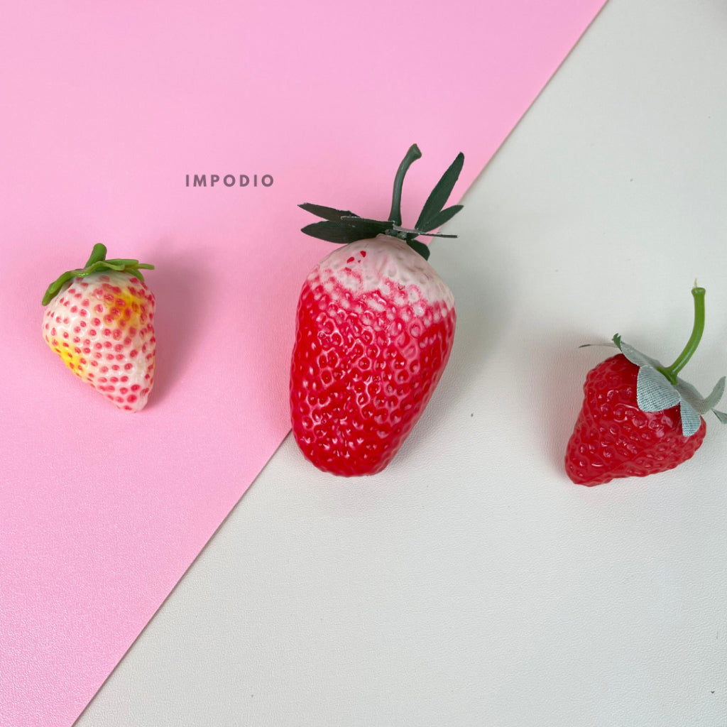 IMPODIO Mini strawberry palsu / buah plastik untuk Properti foto produk