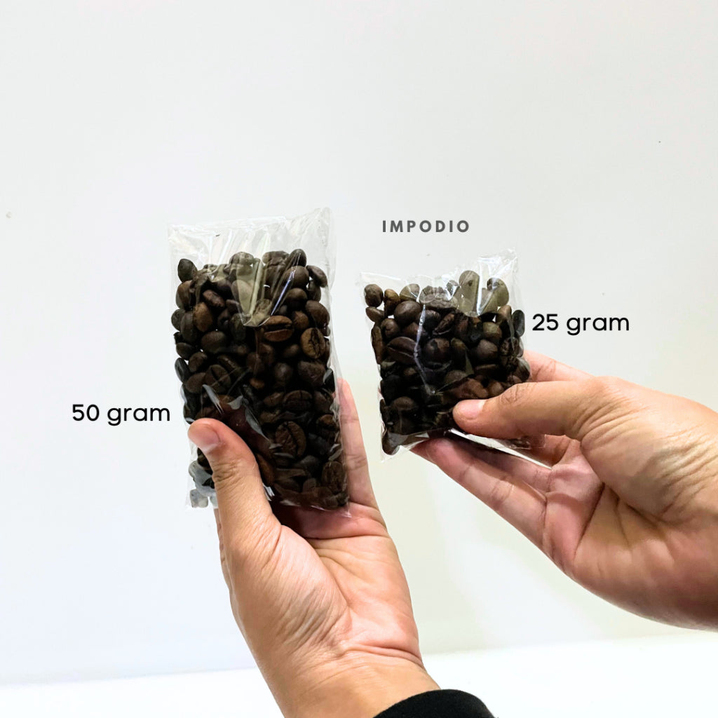 IMPODIO Biji Kopi asli 50 Gram untuk props foto