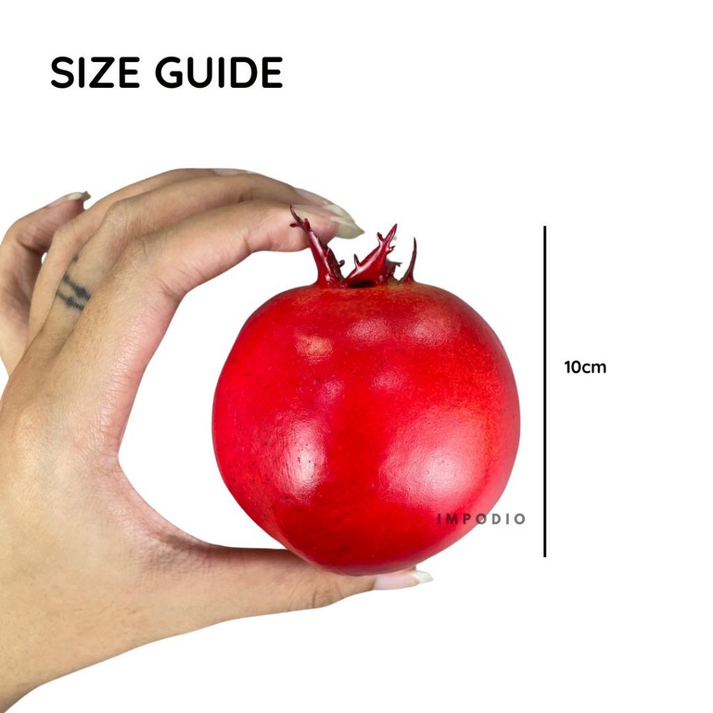 IMPODIO Delima Buah Artificial Palsu Imitasi - Fake Pomegranate Props Foto Produk