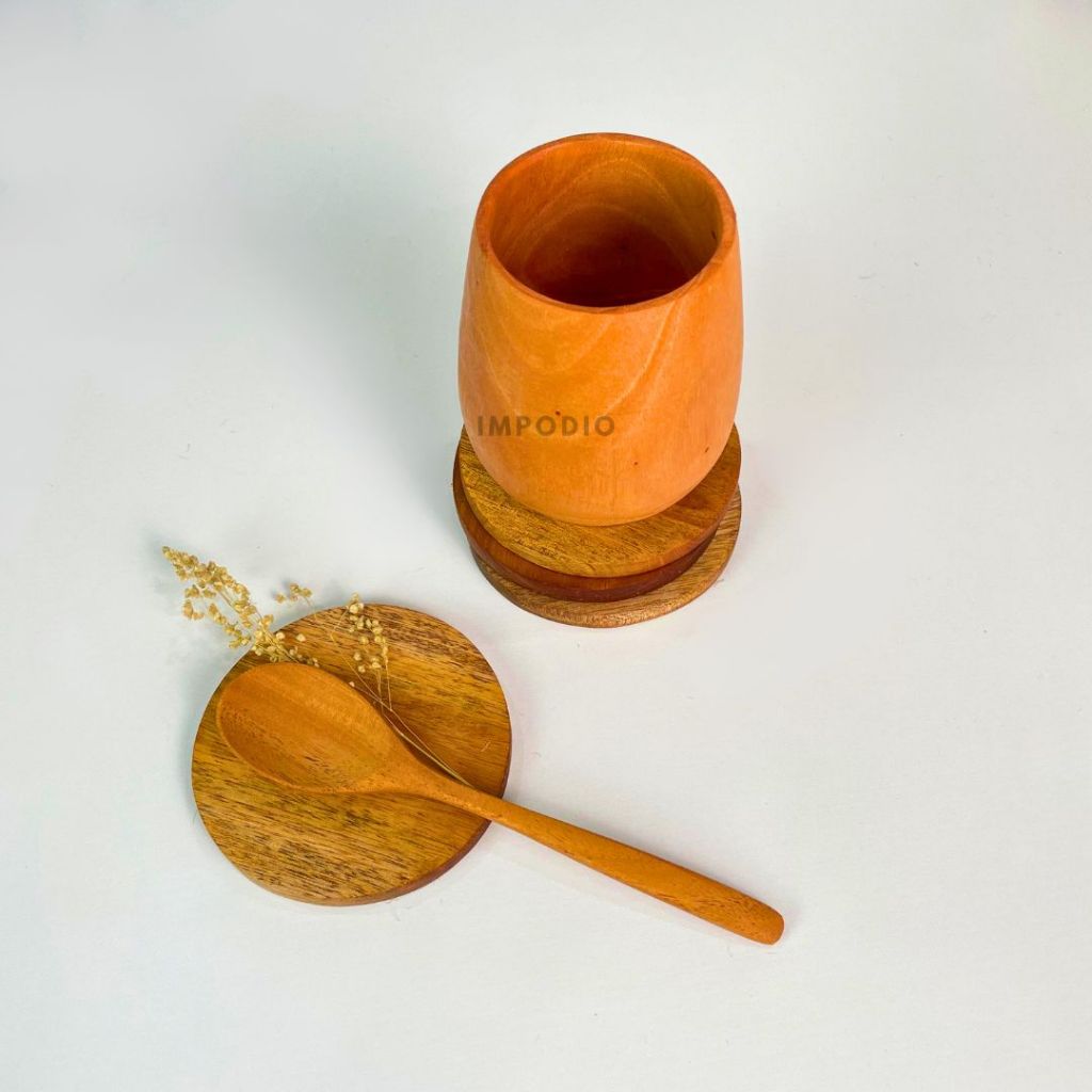 Tatakan gelas - coaster bulat kayu    aksesoris photography