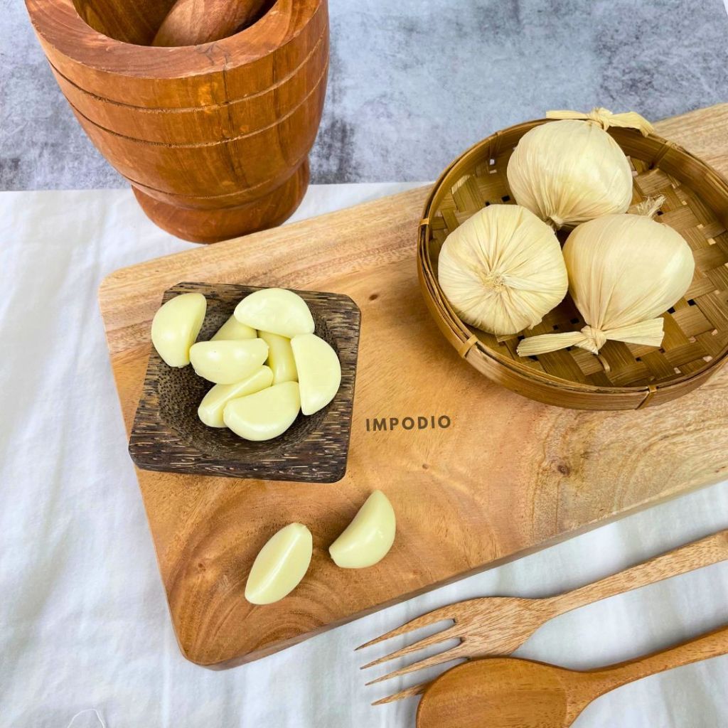 IMPODIO Bawang Putih Kupas Artificial Palsu – Fake Garlic Bumbu Dapur - tampak samping