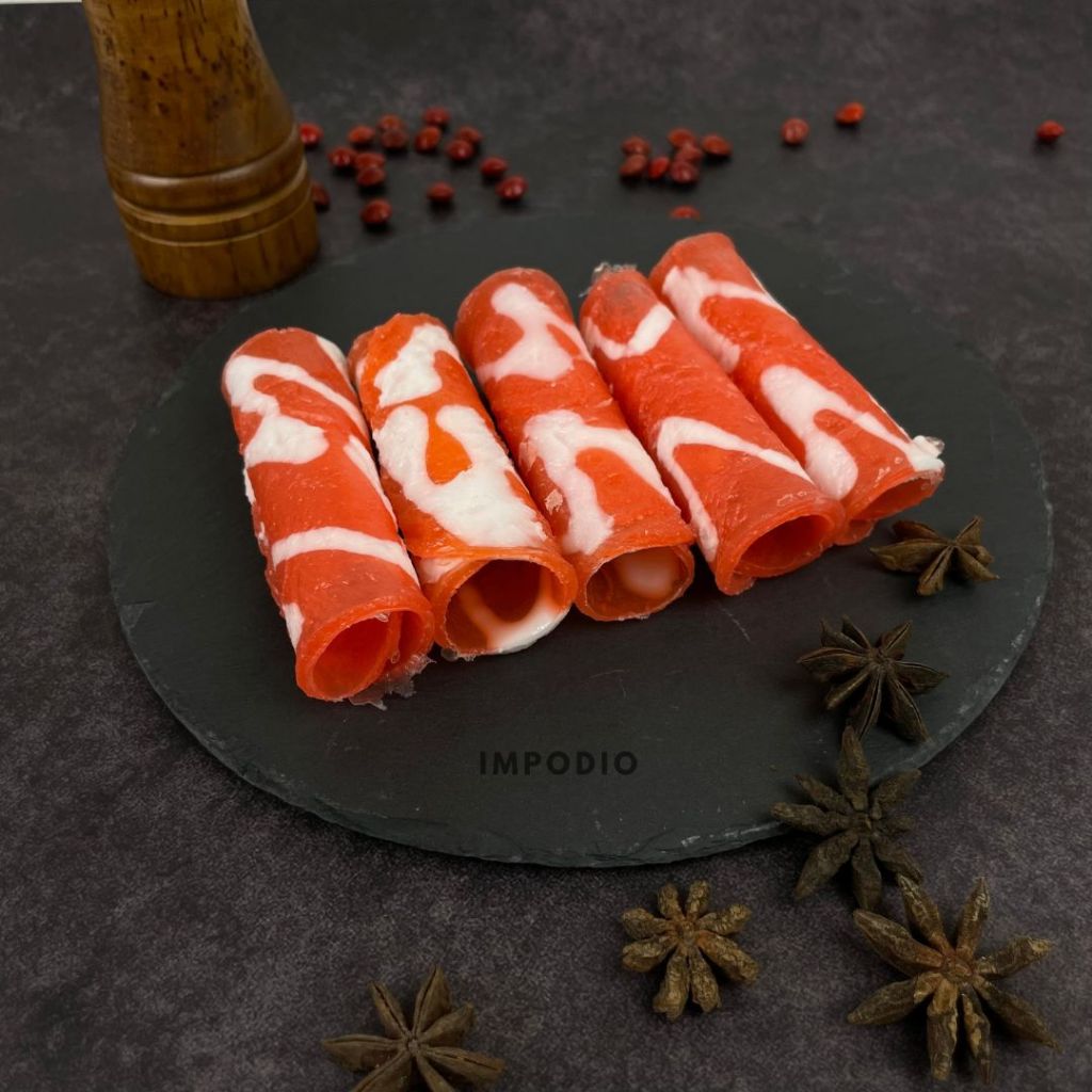 IMPODIO Daging Slice Palsu Artificial – Fake Meat Slice Properti Foto - close up