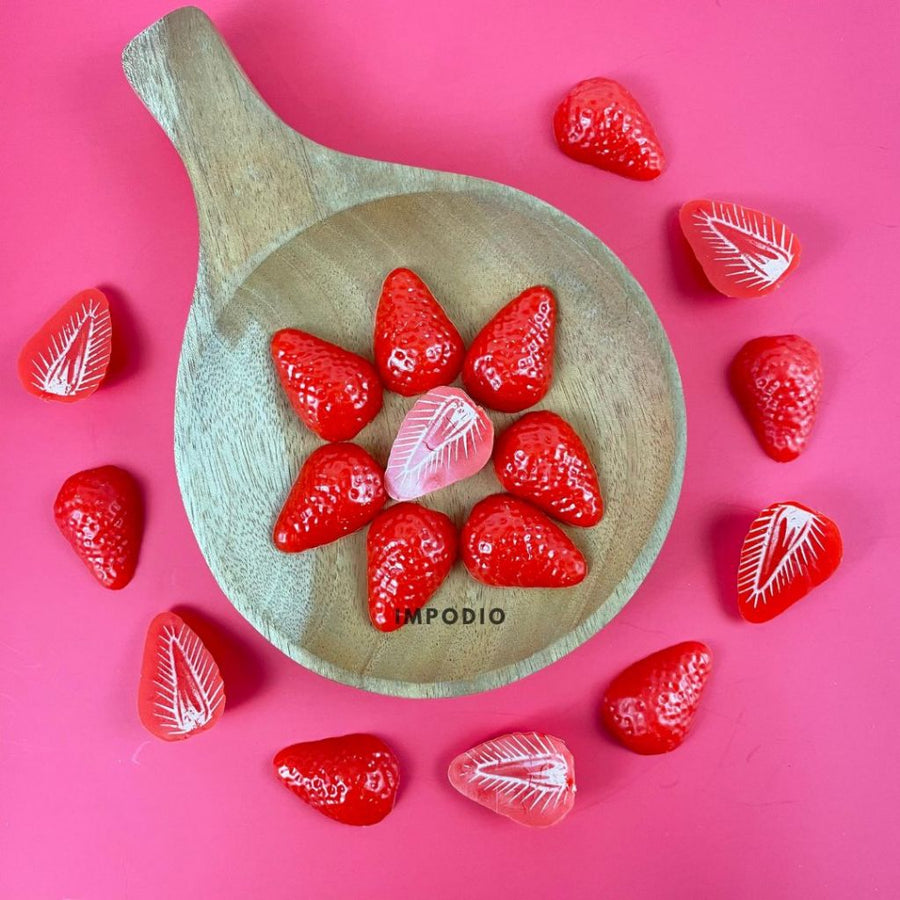 IMPODIO Strawberry Merah Slice Artificial Palsu – Fake Strawberry