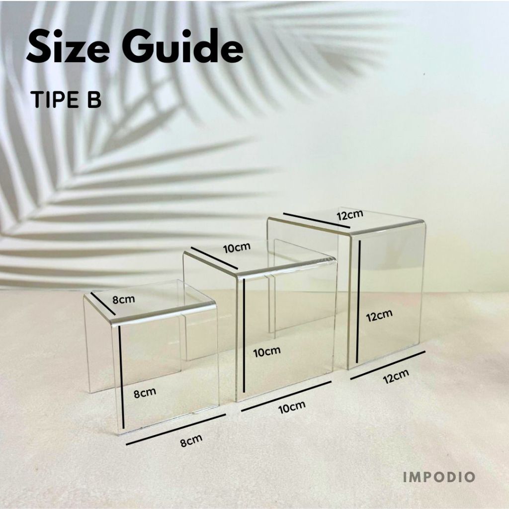 IMPODIO Stand Acrylic Display Aesthetic Transparan - Tangga Pajangan Serbaguna Props Foto Produk