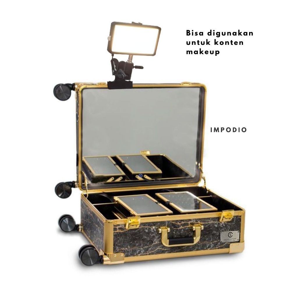 IMPODIO Lighting videography LED terang dengan clamp jepit MUA Vlogger Livestream