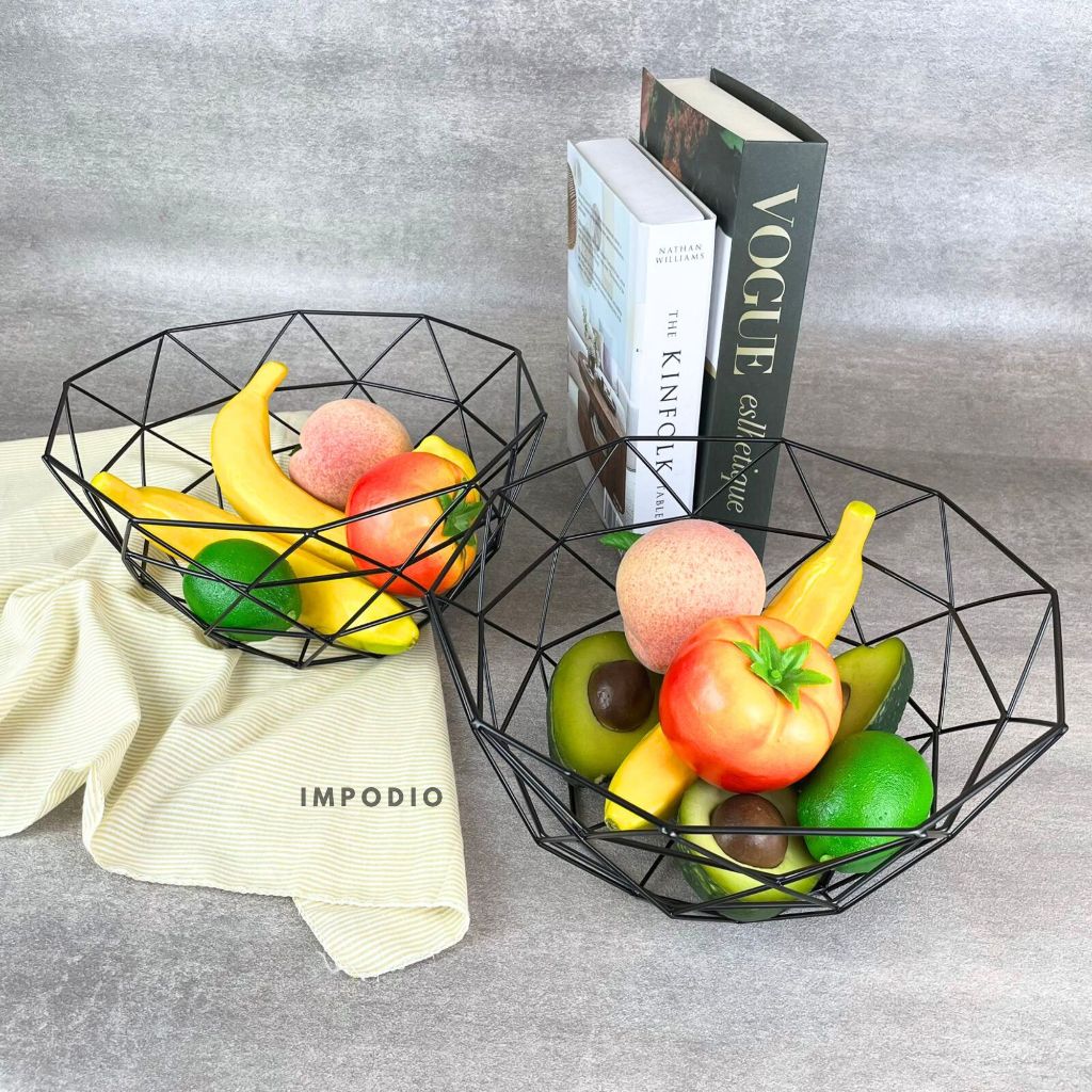 IMPODIO Keranjang Buah Besi Panier Wire Fruit Bowl - detail produk