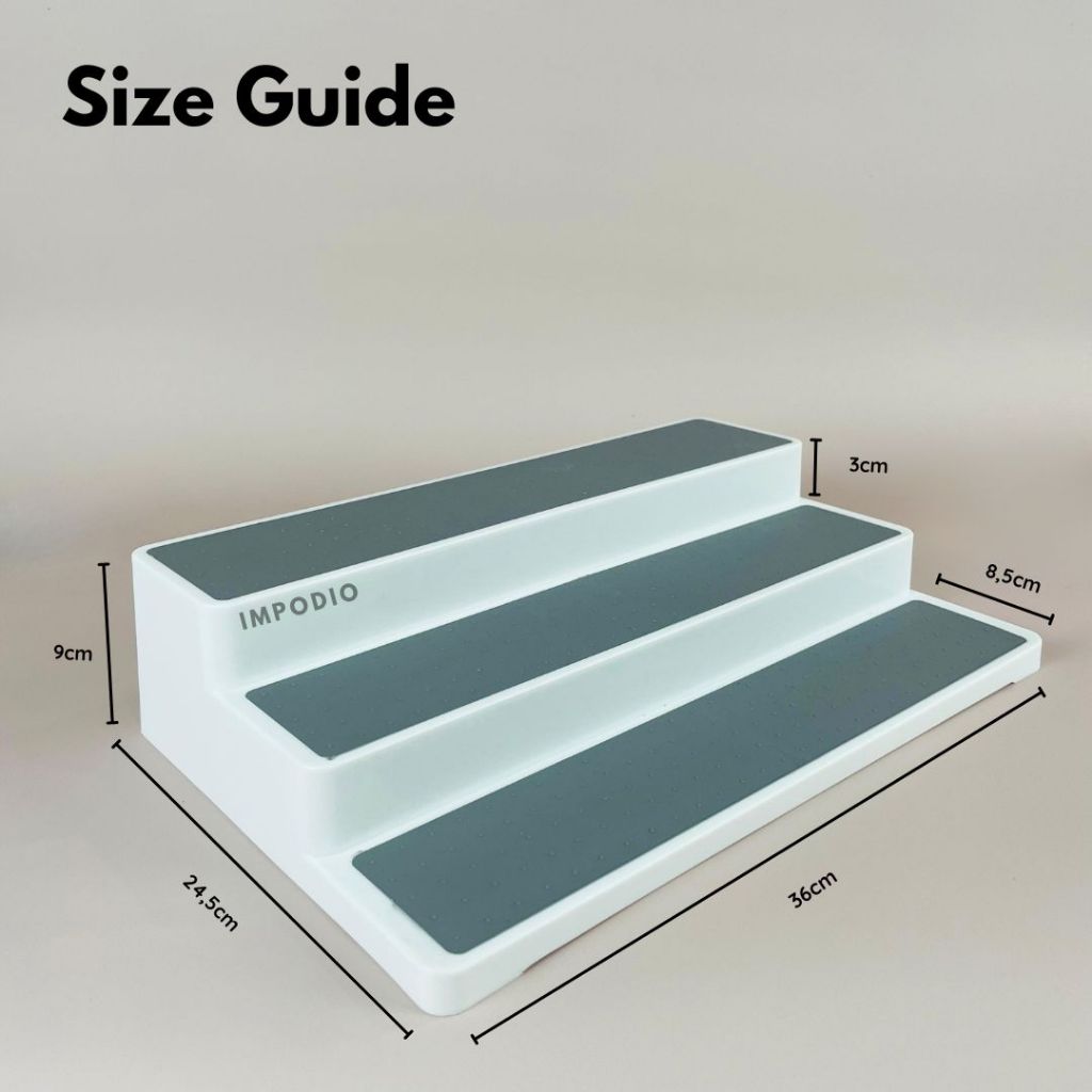 IMPODIO Tangga Plastik Tingkat Lapis Rubber Rak Susun Serbaguna - Display Properti Foto Produk