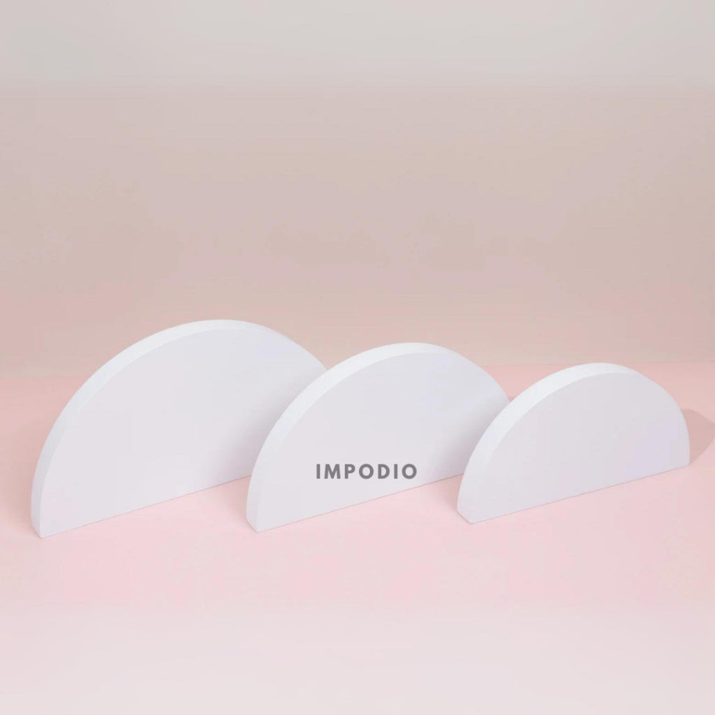 IMPODIO Set 3pcs Half Moon Geometry Display produk - Props Properti Foto - Podium Leveling photo
