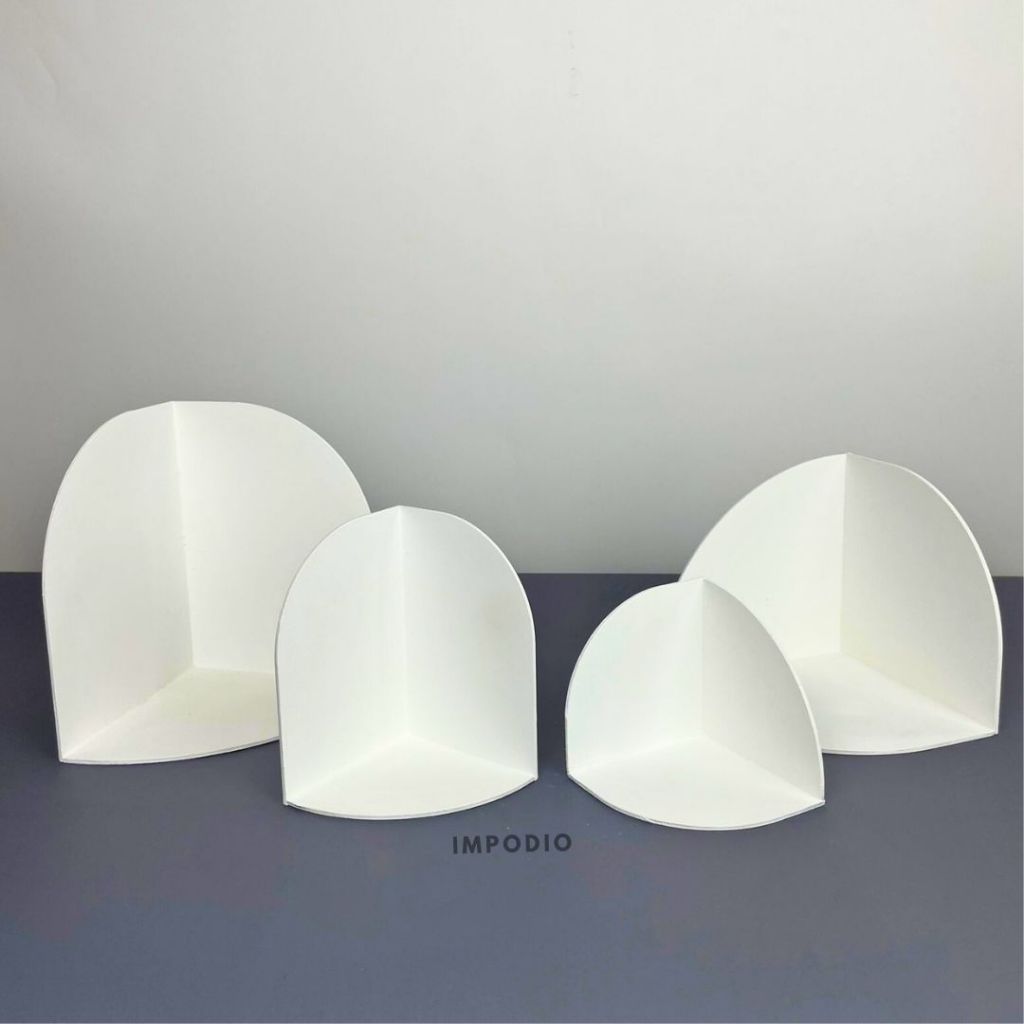 IMPODIO Display Kayu Tatakan 3 Sisi Triangle Podium 3D - Props Foto Produk