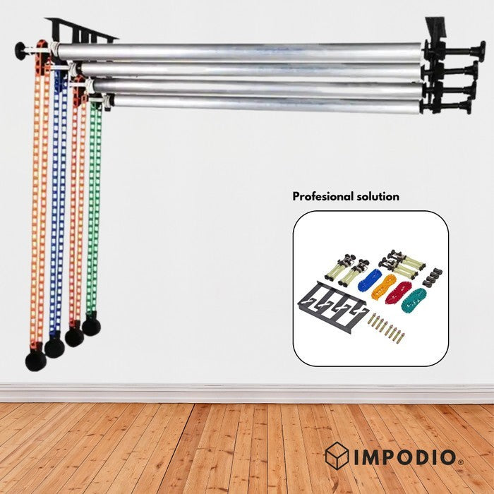 IMPODIO 4 Roller Hanging Expander Backdrop – Kerekan Rantai Background - close up