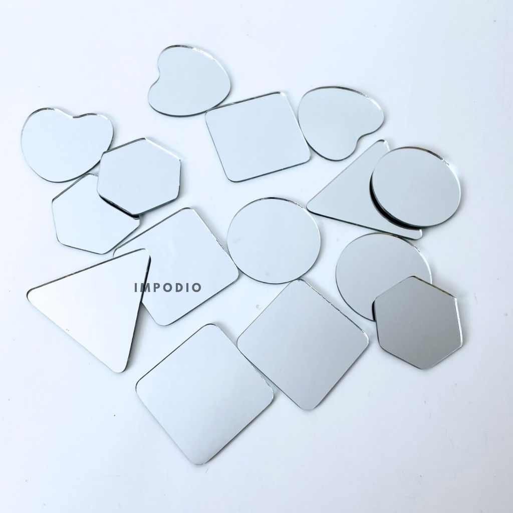 IMPODIO Cermin mini kecil hiasan craft 5 variant bentuk props photo