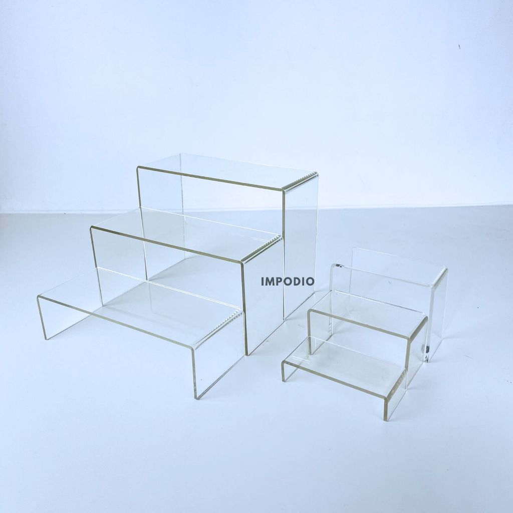 IMPODIO Acrylic Tangga 3 Tingkat - Podium Display Foto Produk
