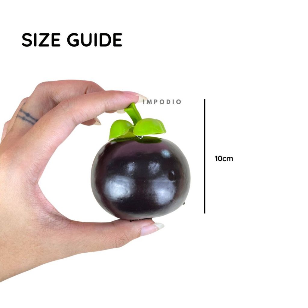 IMPODIO Manggis Artificial - Buah Palsu Imitasi Props Foto Produk