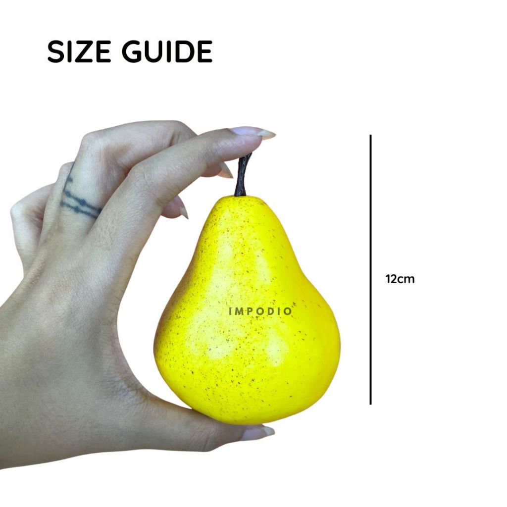 IMPODIO Buah Pear Artificial Palsu - Fake Pear Dekorasi Foto Produk