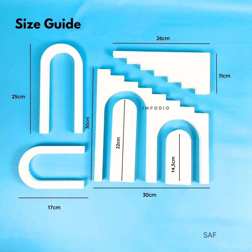 IMPODIO Geometry Set Tangga Kayu All in One - Properti Foto Produk