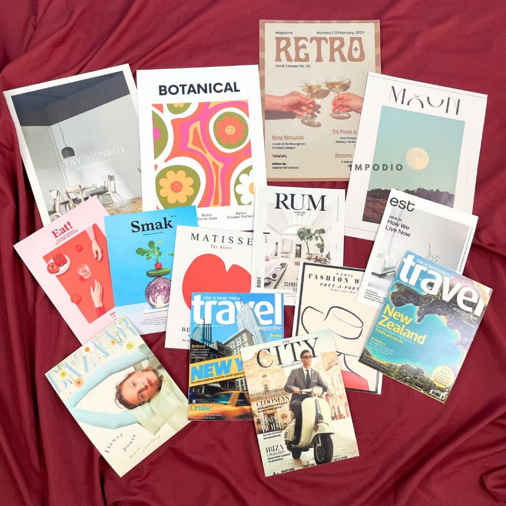 IMPODIO Cover Majalah Satuan Props Fotografi - Cover Magazine Random Aesthetic Dekorasi Foto