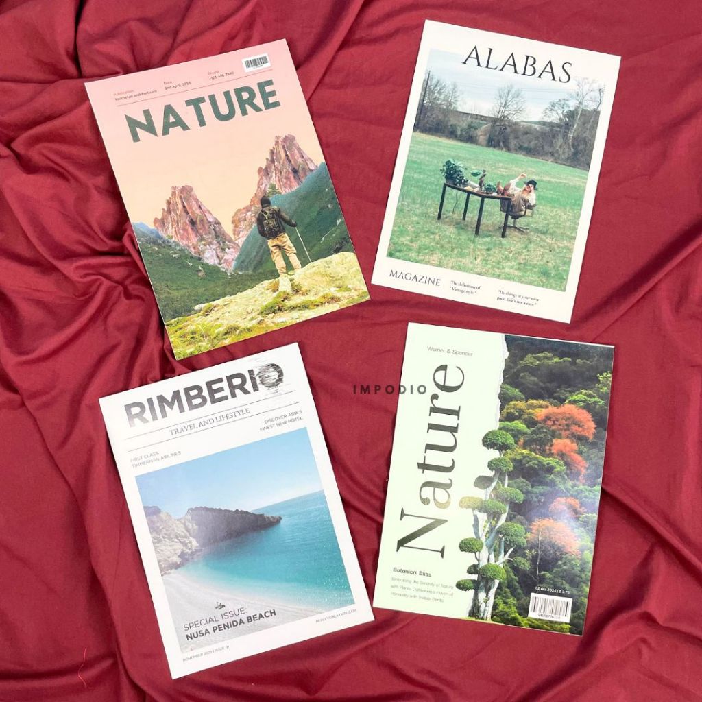 IMPODIO Cover majalah 15x20cm (4pcs) / magazine kinfolk props foto