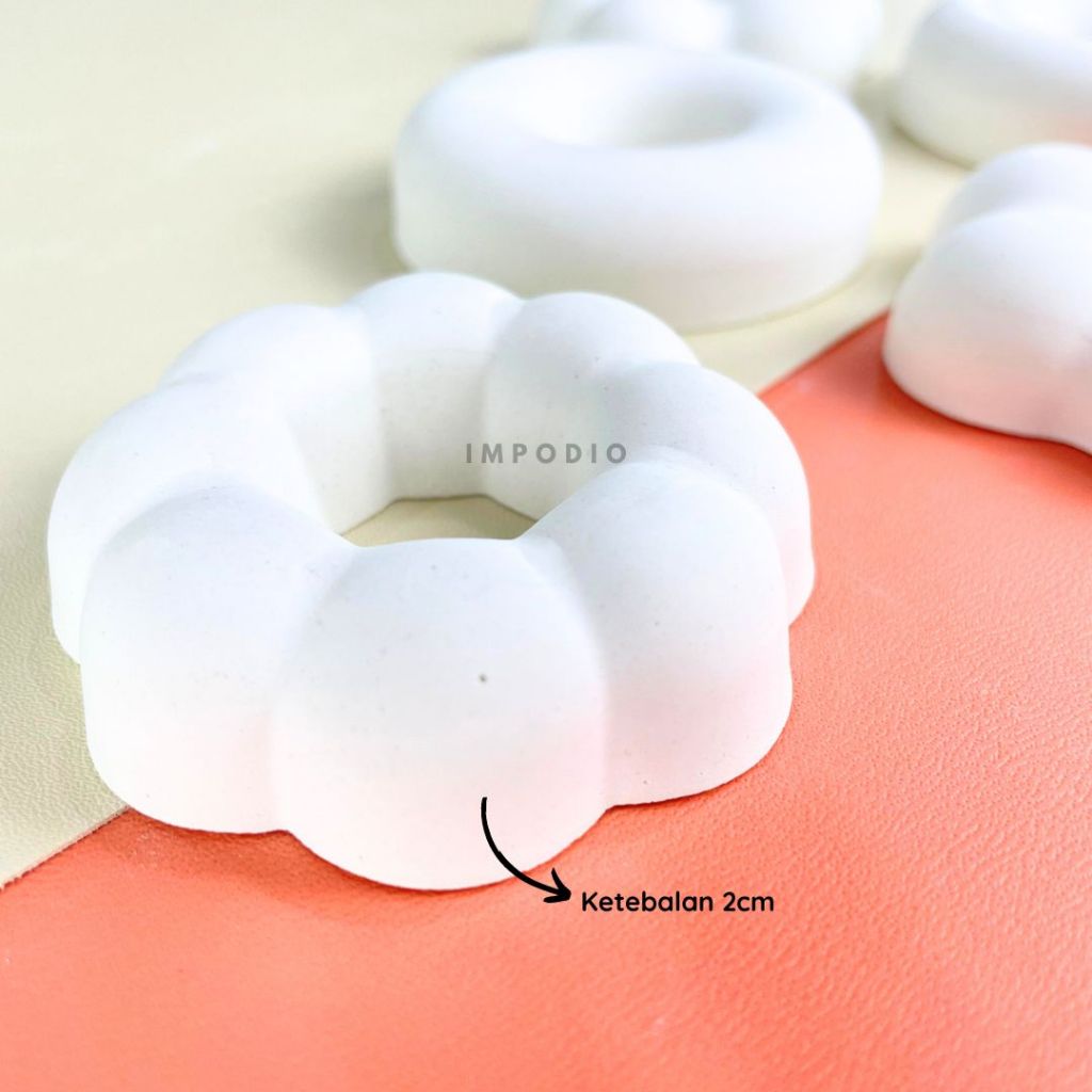 IMPODIO Set Mini Round and Flower concrete 3pcs - props photo concrete series/properti foto produk