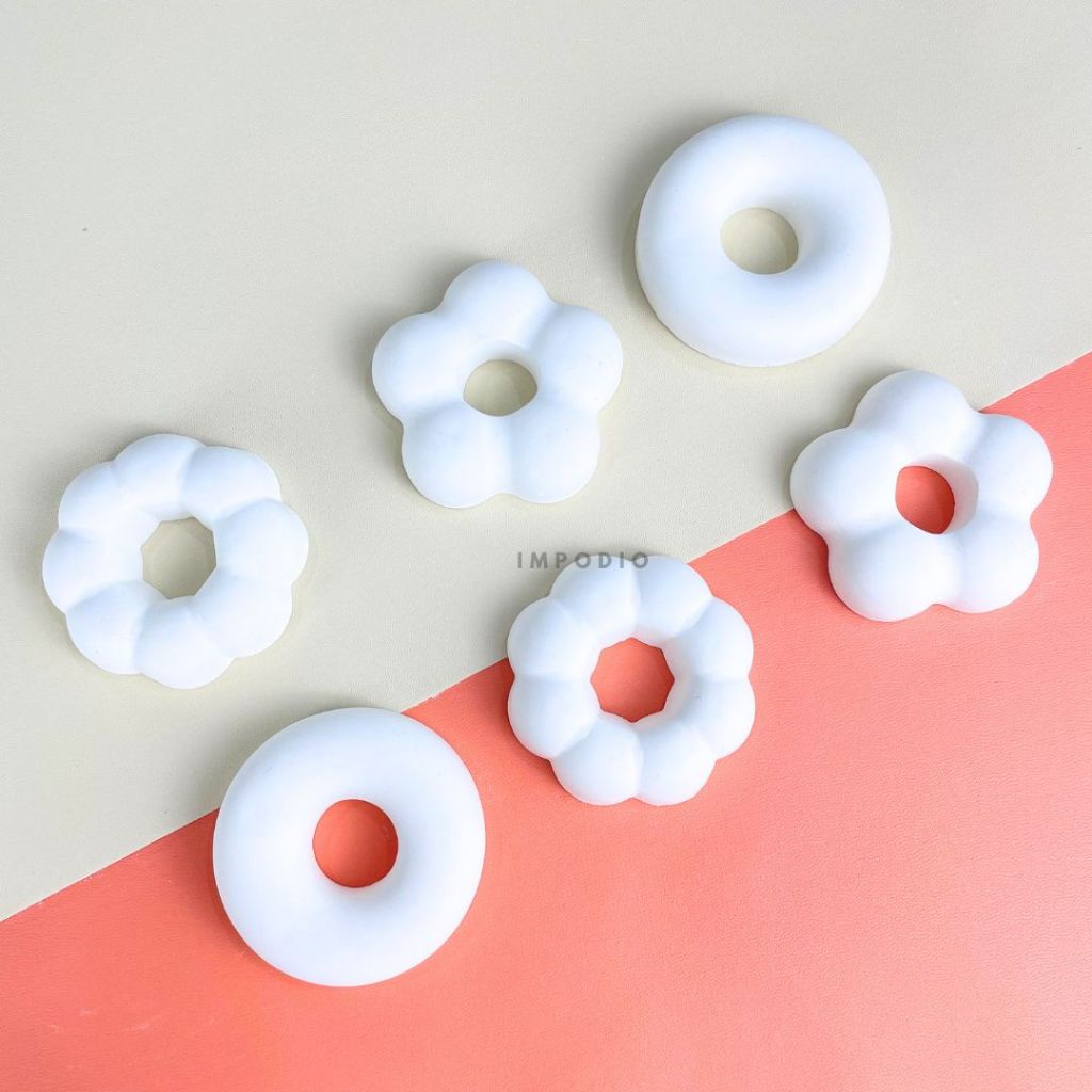 IMPODIO Set Mini Round and Flower concrete 3pcs - props photo concrete series/properti foto produk