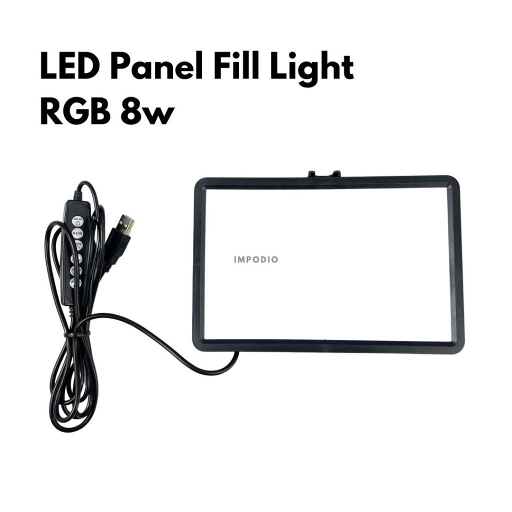 IMPODIO LED Panel Fill Light RGB 8watt 19x13cm High CRI95 - tampak samping