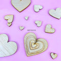 IMPODIO Natural Wood Love and Star 1pack – Hiasan Kayu Properti Foto - background putih