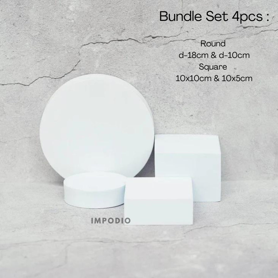 IMPODIO Set 4pcs Round Geometry Photo Props – podium leveling balok
