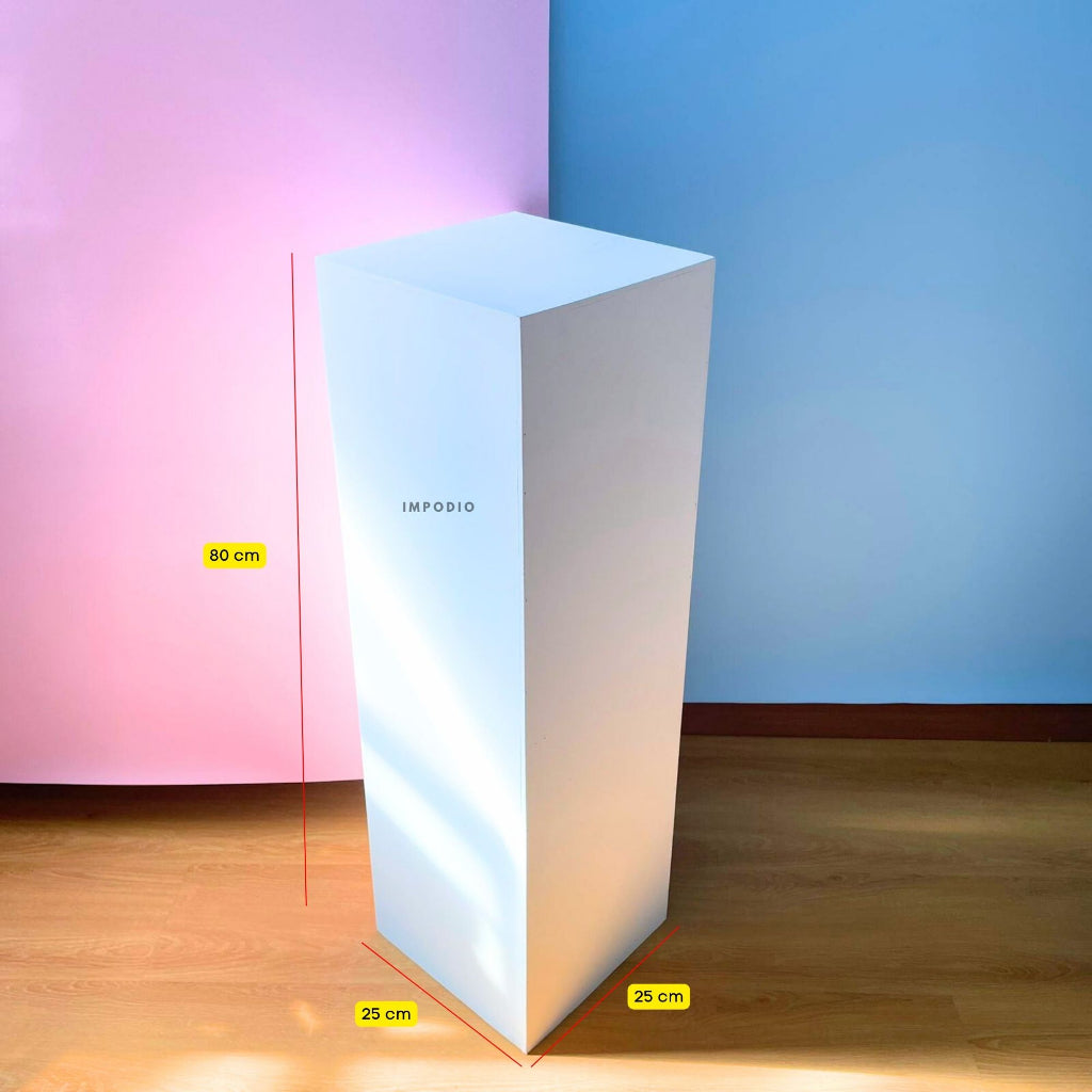 IMPODIO Kotak podium props kubus white large 25x25x100cm - kokoh dan kuat bisa tahan 100kg