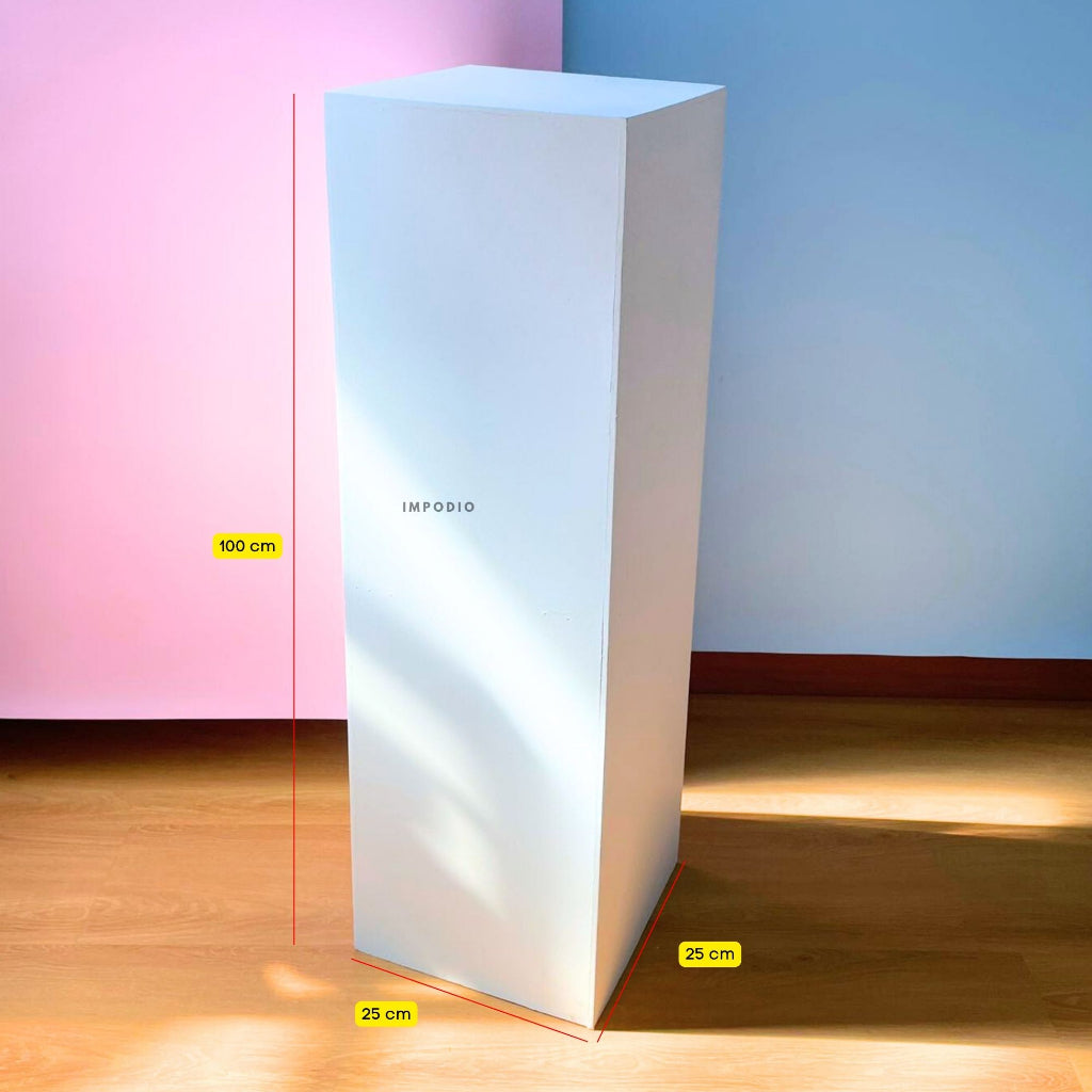 IMPODIO Kotak podium props kubus white large 25x25x100cm - kokoh dan kuat bisa tahan 100kg