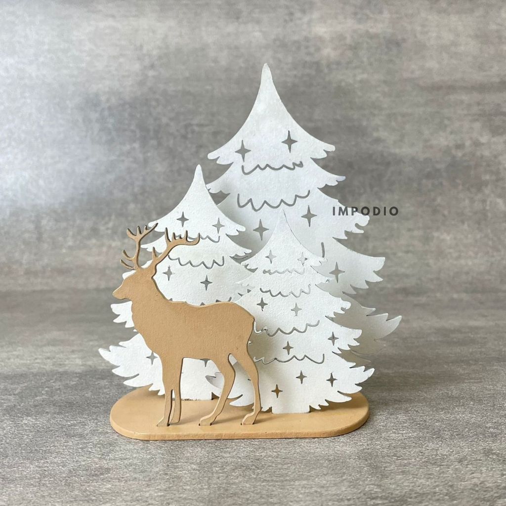 IMPODIO Ornamen rusa dan pohon natal - Props foto produk