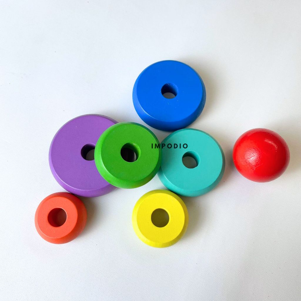 Kayu Warna warni bentuk Arch - donut - geometry -  props foto / decoration